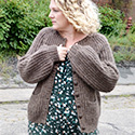 Linger, grunge-inspired bulky ribbed cardigan with pockets