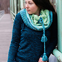 Squistastical cowl with tassled drawstring