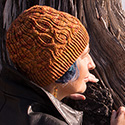 Leaves in Amber cabled hat