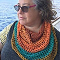 HXGN crocheted half-hexagon shawl