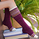 Ellis Road knee sock with colorwork top